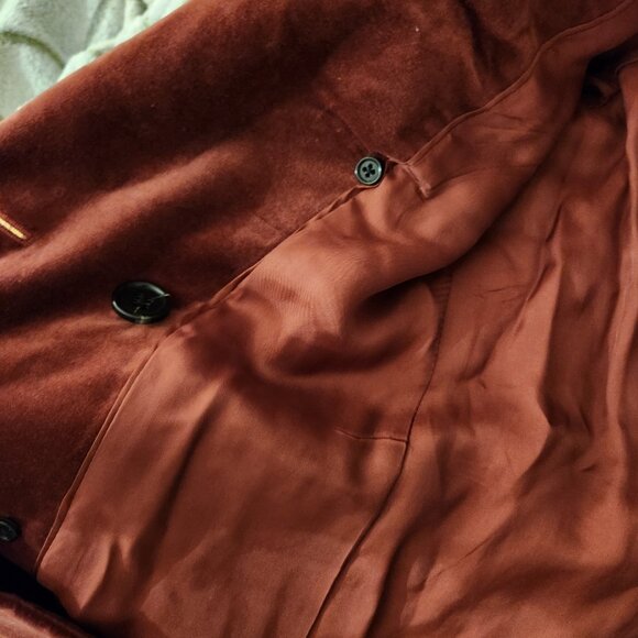 Banana Republic Veluro Oversized Blazer Double Breasted Velvet Red - Picture 10 of 12